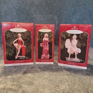 3 Hallmark Keepsake Marilyn Monroe Ornaments in Red and White